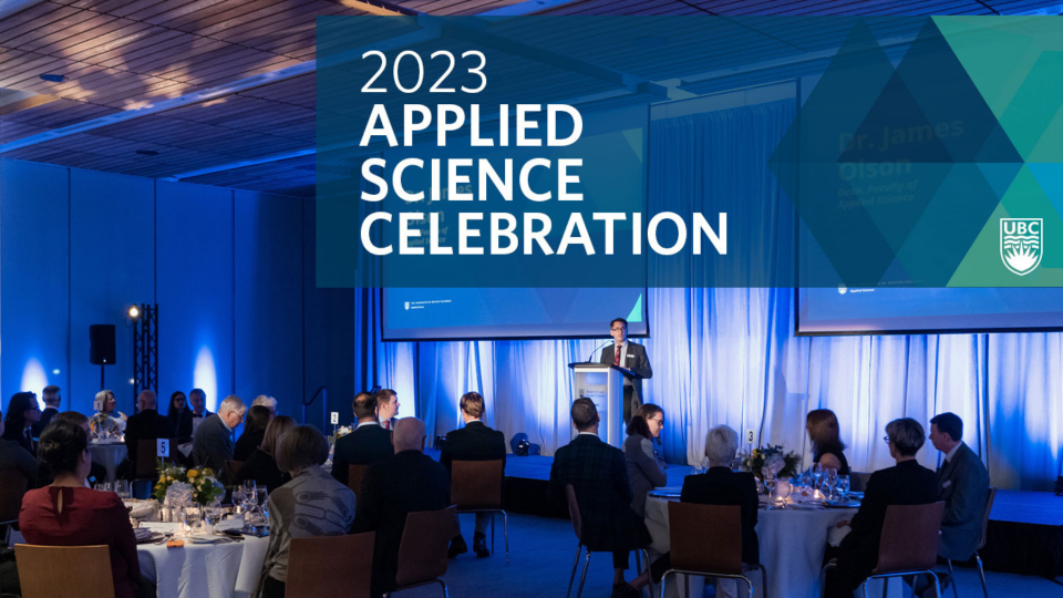photo of conference with text "2023 applied science celebration"